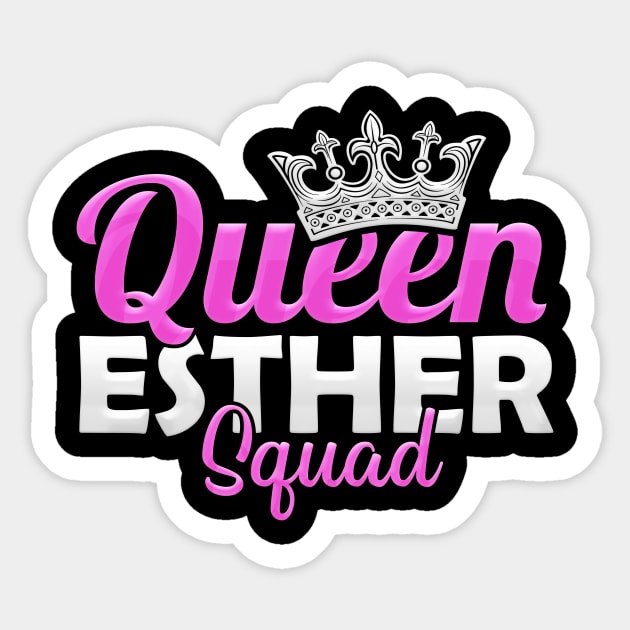 Humorous Queen Esther Squad Jewish Party & Carnival Design Sticker by Therapy for Christians